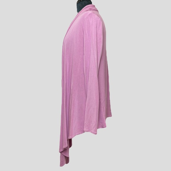 Jockey Women's Pink Open Front Cardigan Small Modal Blend Drape Hem - Picture 2 of 5